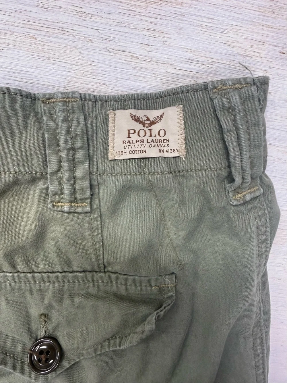 Polo by Ralph Lauren Utility Canvas Olive Cargo Shorts 38in Waist